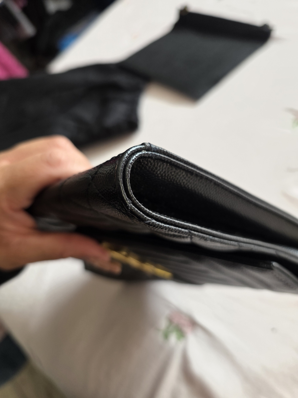 Saint Laurent Black Quilted Envelope Chain Wallet - Picture 12 of 15